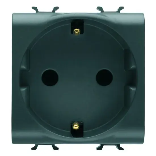 Priza shucko Gewiss Chorus negru 2m GW12241 - Produs premium