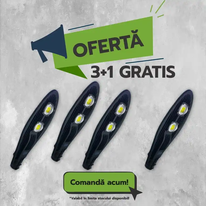 Produs lansat recent - Corp Stradal Led , 100W=500W (2X50W), 12000Lm, 3+1 GRATIS
