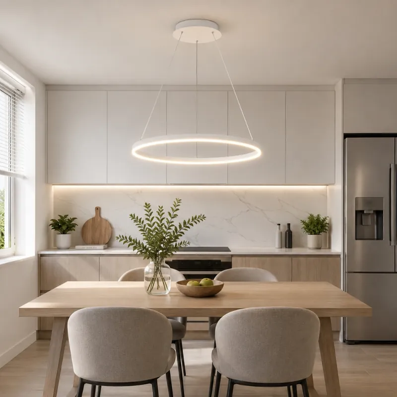 Lustră LED LT14-400WH cu Telecomandă, 60W, 3 Tipuri de Lumină, Alb - Produs vedetă