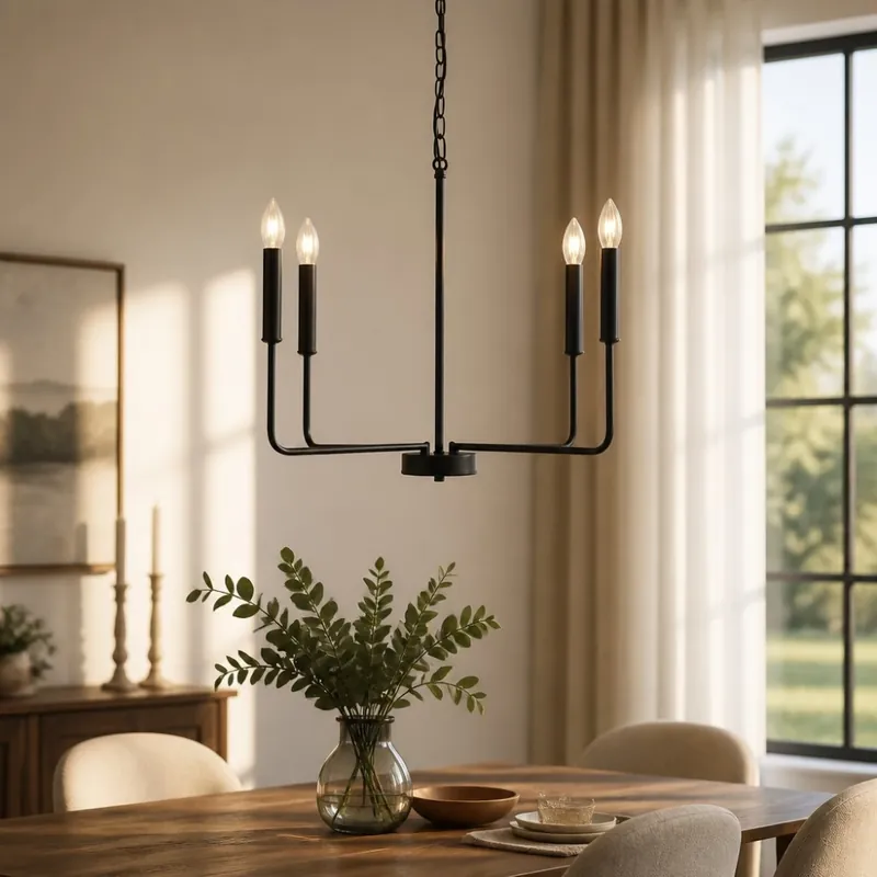 Candelabru Suspendat Zeus cu 4 Brațe, 4xE14, Diametru 70 cm, Înălțime 150 cm - Reducere suplimentară