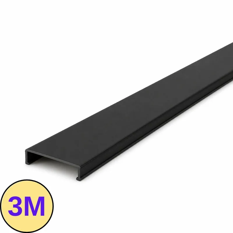 Retur ușor | Capac Negru 3M pentru Profil LED Aplicat S3 – PROFILE-BS3, 10mm