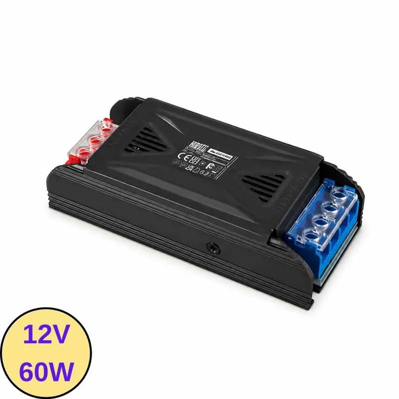 Au mai rămas puține bucăți - Transformator LED VEGA 12V 60W – Carcasă Slim pentru Benzi LED 12V