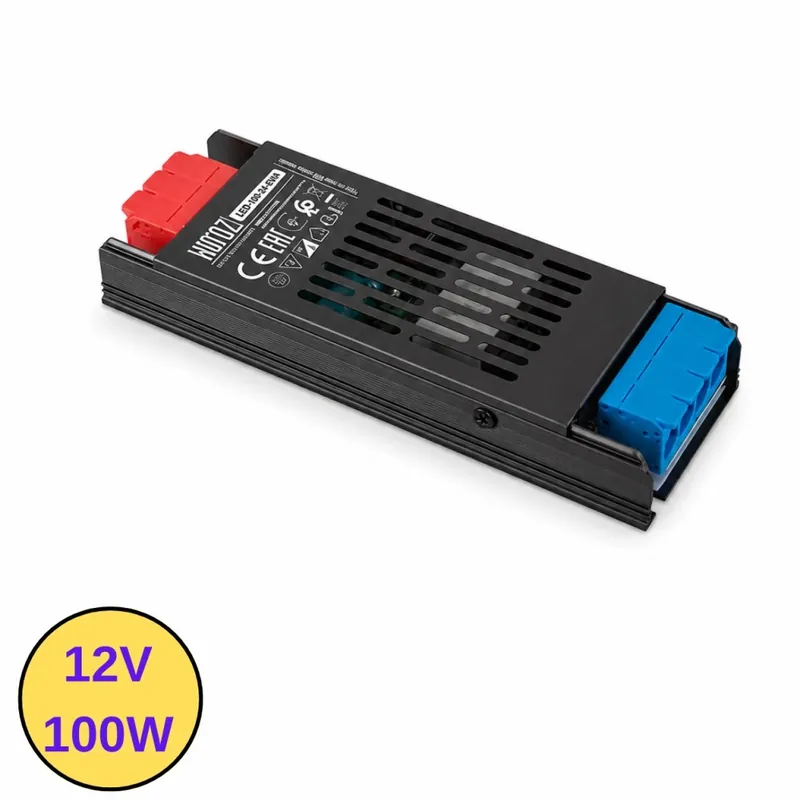 Transformator LED 12V 100W – Carcasă Slim cu Cleme Rapide Easy Connector | Profită de ofertă