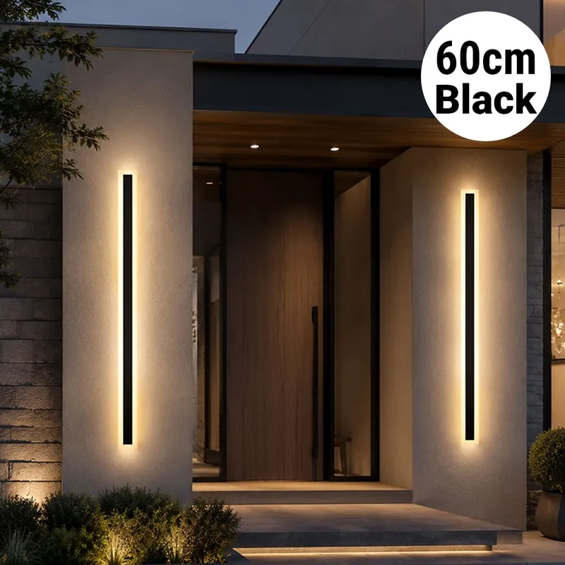 Aplică LED Bara Luminoasă Black 60 cm pentru Exterior, 12W, IP65, Negru - Retur gratuit