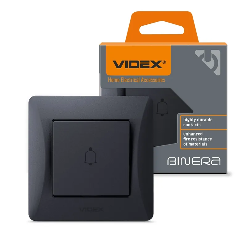 Se poate comanda | Bell button black graphite VIDEX BINERA