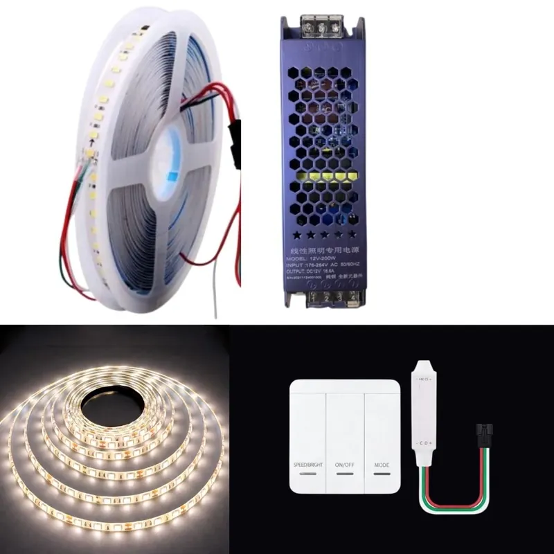 Premium | Kit banda LED digitala Waterfall PRO-BD24V-4000K, 24V, 120 LED/m, 10m