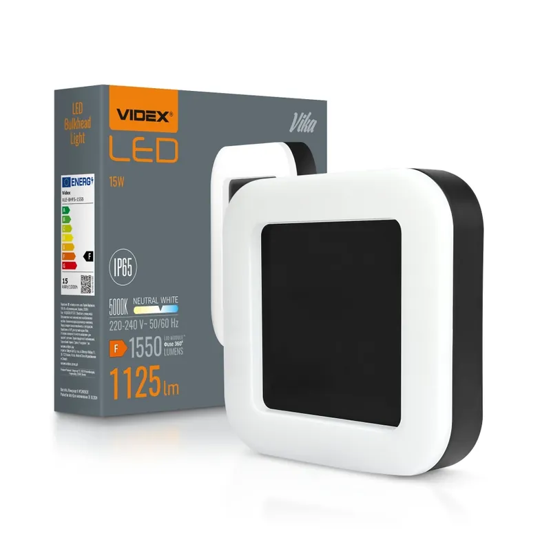 Noutate în ofertă - Aplica LED de exterior VIDEX-BULKHEAD-LED-VIKA-BLACK-15W-NW