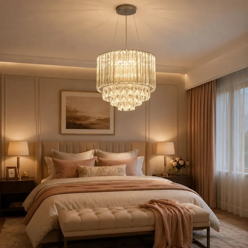 Candelabru Cristal K9 Imperial Crom A6062-300 – LED 48W, Telecomandă, 3 Temperaturi de Culoare | Top vânzări