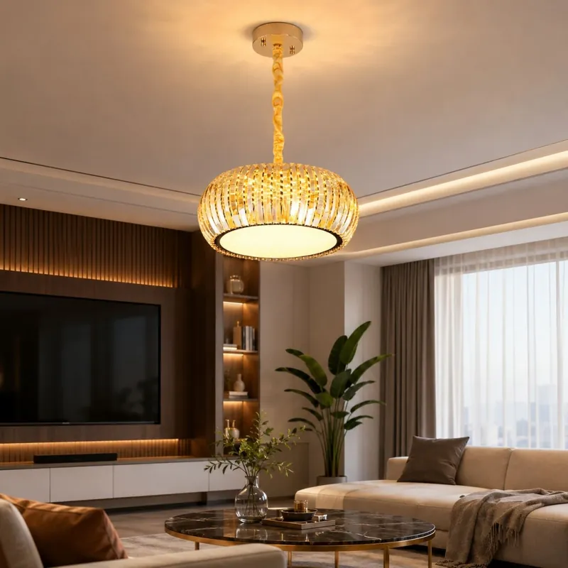 Candelabru suspendat Lumiere LED 112W, rotund, din cristal, cu telecomandă | Lansare
