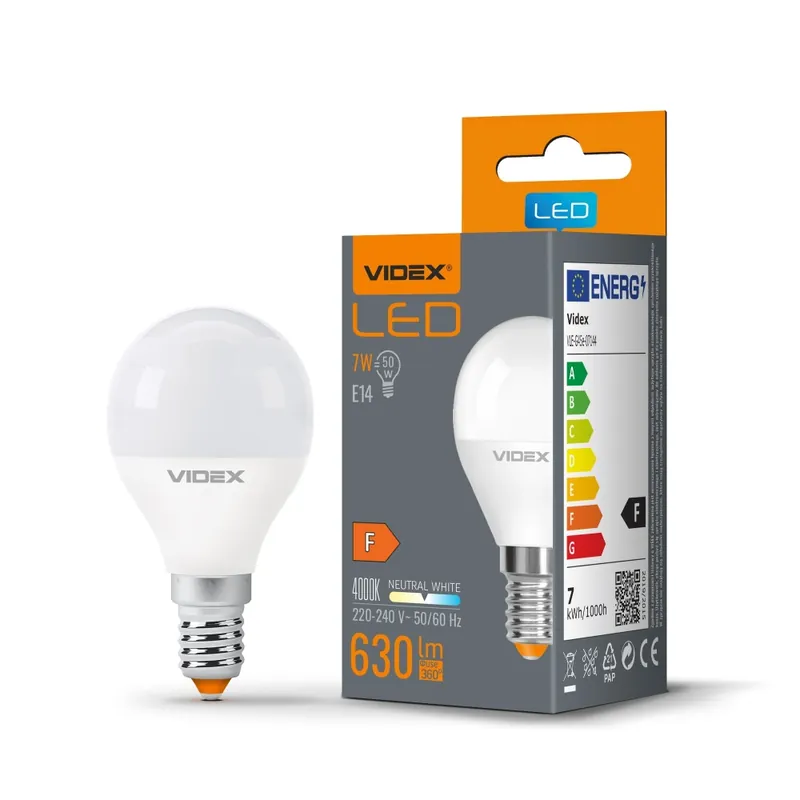 Bec LED sferic VIDEX-E14-G45-7W-NW - Preț outlet