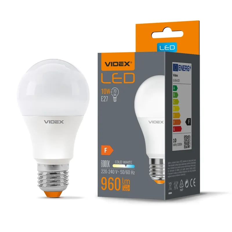 Preț atractiv - Bec LED VIDEX-E27-A60-10W-CW
