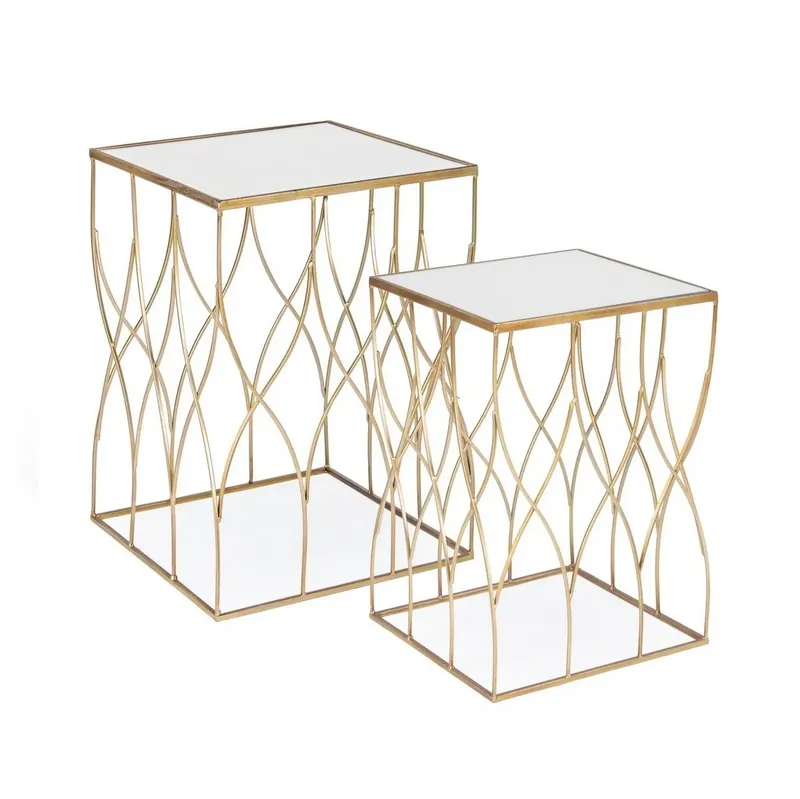 Set 2 masute de cafea ELENOR SQUARE 36x51/41x56 CM | Calitate profesională